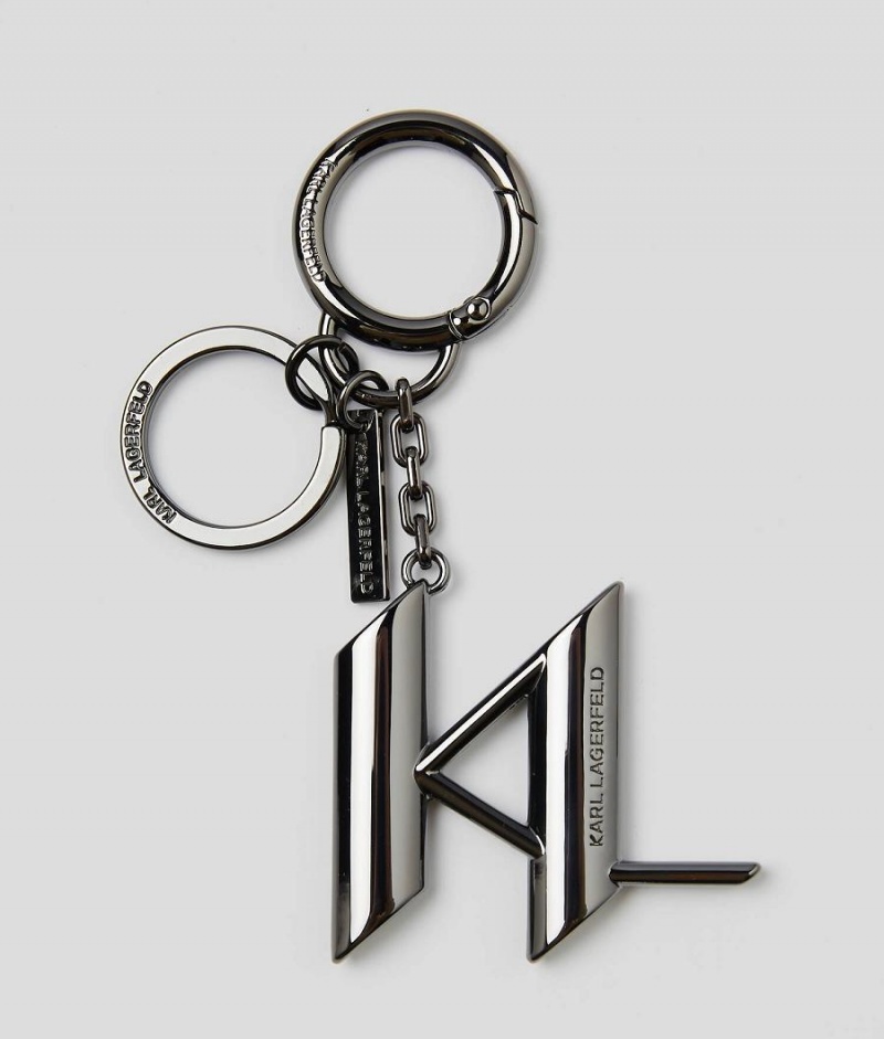 Breloczki Damskie Karl Lagerfeld KL MONOGRAM KEYRING Szare | PL WY2001