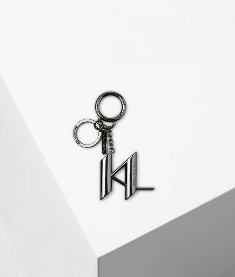 Breloczki Damskie Karl Lagerfeld KL MONOGRAM KEYRING Szare | PL WY2001