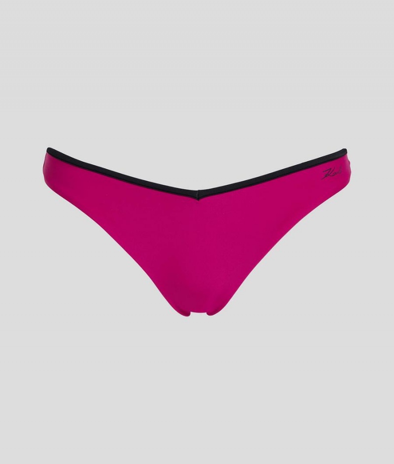 Dół od Bikini Damskie Karl Lagerfeld DNA WITH CONTRAST BINDING Fioletowe | PL VD3254