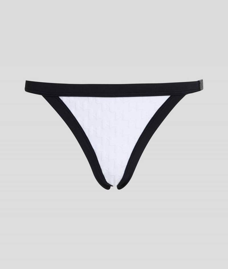 Dół od Bikini Damskie Karl Lagerfeld KL MONOGRAM Białe | PL FM3264