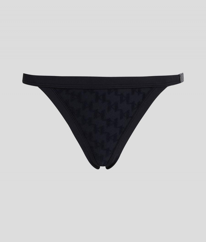 Dół od Bikini Damskie Karl Lagerfeld KL MONOGRAM Czarne | PL DN3265