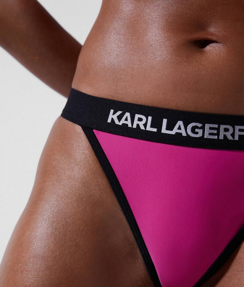 Dół od Bikini Damskie Karl Lagerfeld LOGO Fuksja | PL XF3256