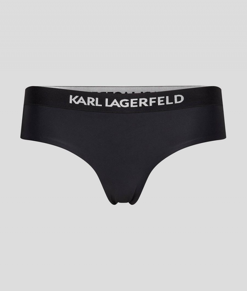 Dół od Bikini Damskie Karl Lagerfeld LOGO HIPSTER Czarne | PL LH3258