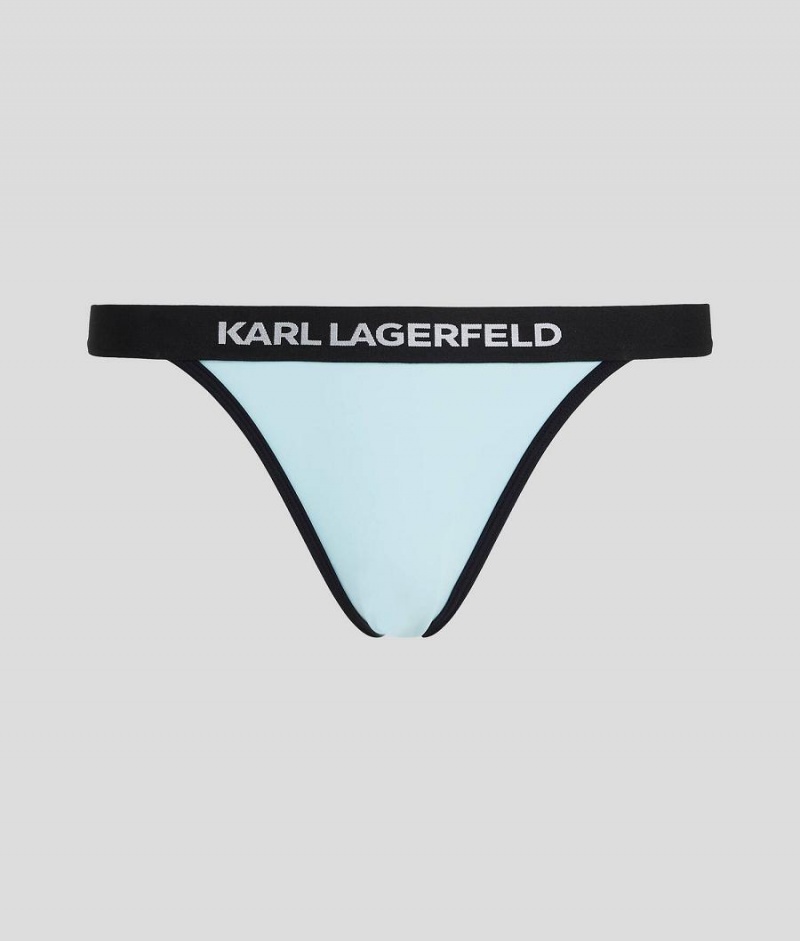 Dół od Bikini Damskie Karl Lagerfeld LOGO Głęboka Turkusowe | PL HK3262