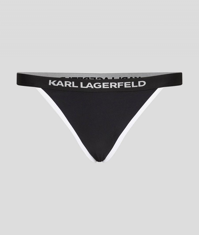 Dół od Bikini Damskie Karl Lagerfeld LOGO Czarne | PL PQ3268