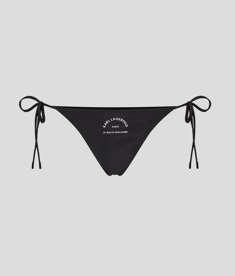 Dół od Bikini Damskie Karl Lagerfeld RUE ST-GUILLAUME STRING Czarne | PL WY3249