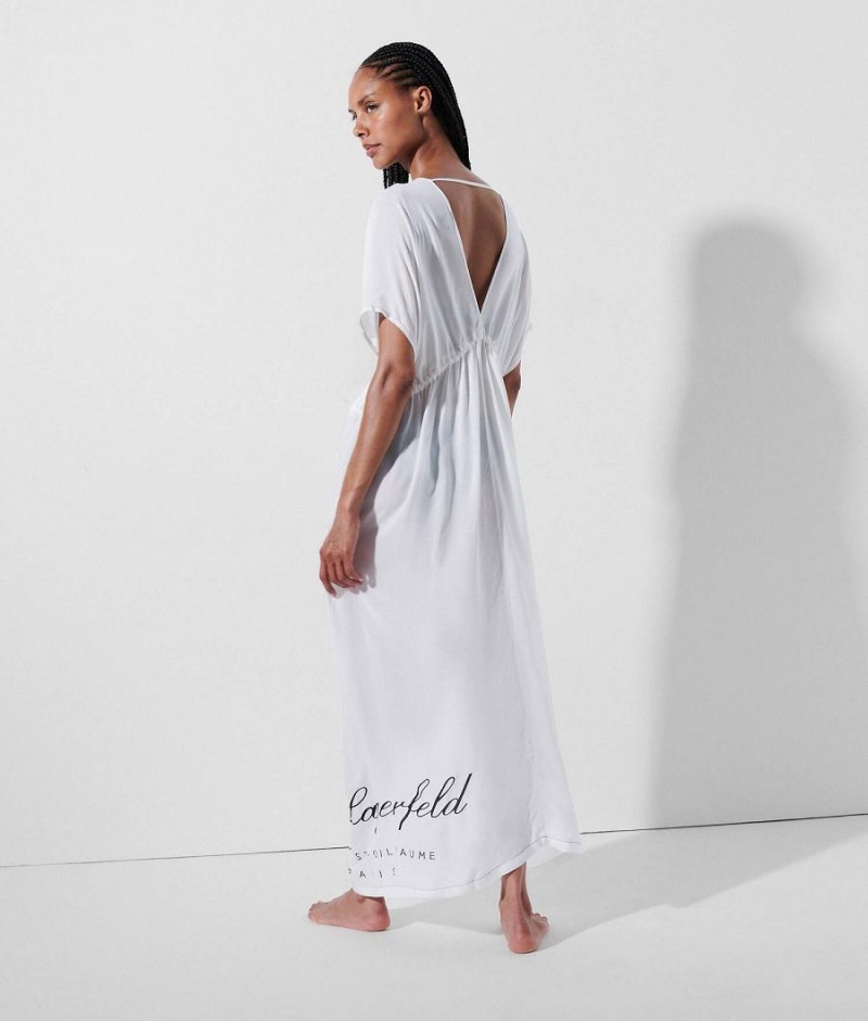 Dresses Damskie Karl Lagerfeld HOTEL KAFTAN Białe | PL DN3212