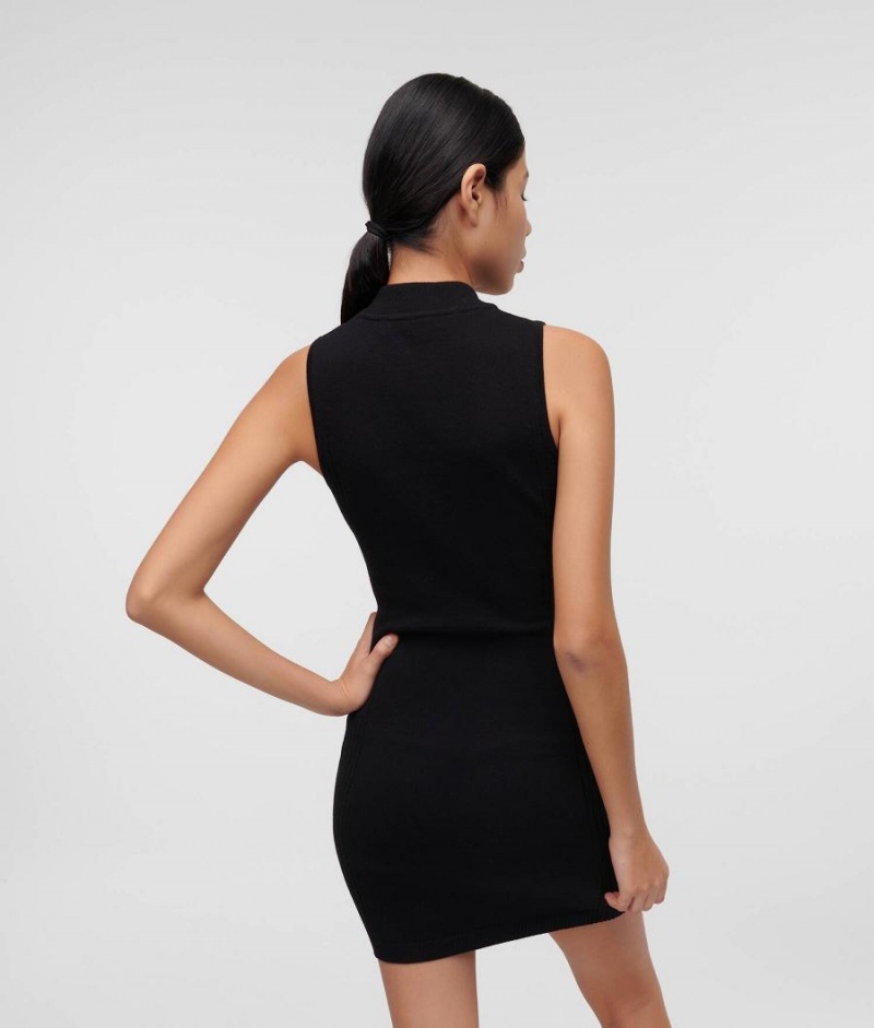 Dresses Damskie Karl Lagerfeld KLJ SLEEVELESS KNITTED Czarne | PL GL3068