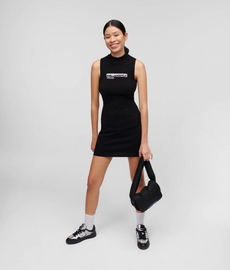 Dresses Damskie Karl Lagerfeld KLJ SLEEVELESS KNITTED Czarne | PL GL3068