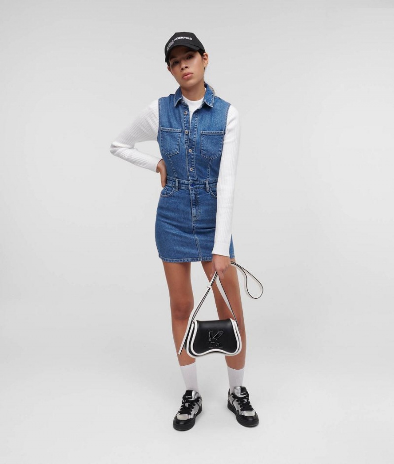 Dresses Damskie Karl Lagerfeld KLJ SLEEVELESS DENIM Niebieskie | PL WY3081