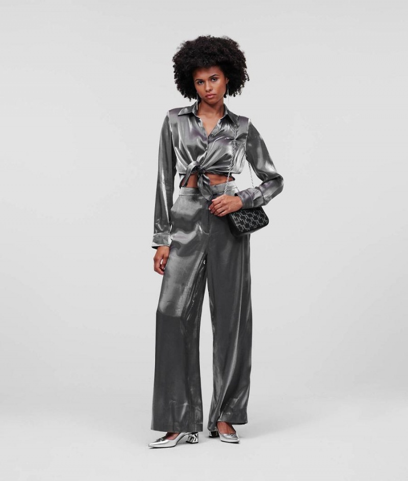 Dresses Damskie Karl Lagerfeld METALLIC JUMPSUIT Srebrne | PL KI3046