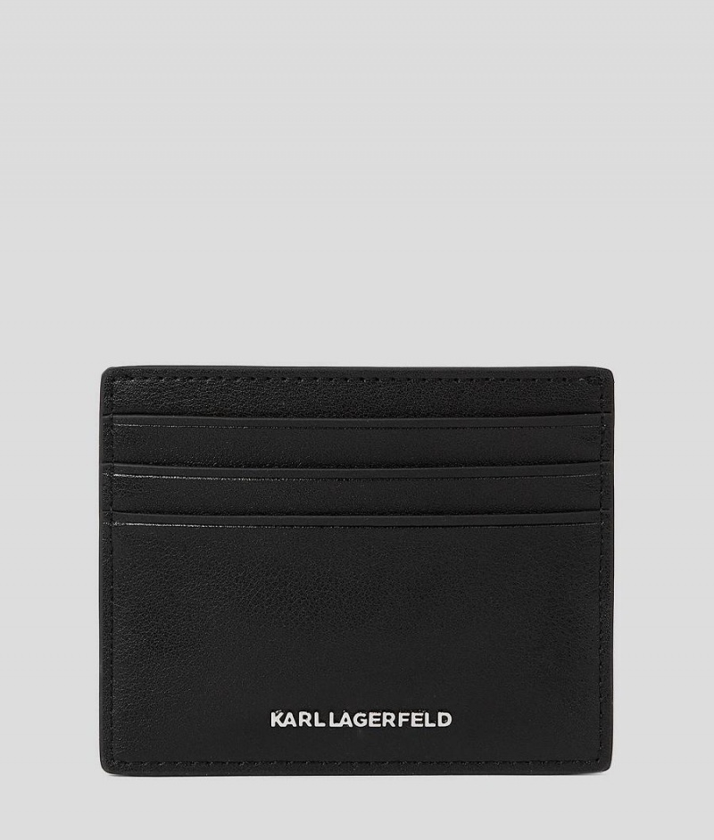 Etui na Karty Damskie Karl Lagerfeld K/IKONIK LEATHER Czarne | PL SO2245