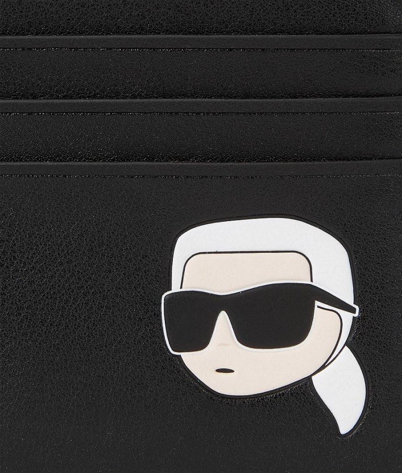 Etui na Karty Damskie Karl Lagerfeld K/IKONIK LEATHER Czarne | PL SO2245