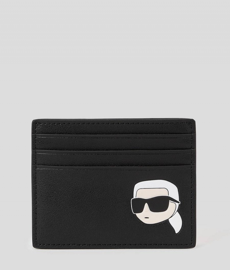 Etui na Karty Damskie Karl Lagerfeld K/IKONIK LEATHER Czarne | PL SO2245