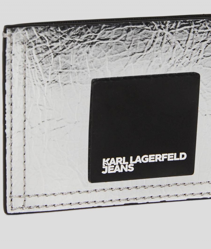 Etui na Karty Damskie Karl Lagerfeld KLJ METALLIC Srebrne | PL WY2261