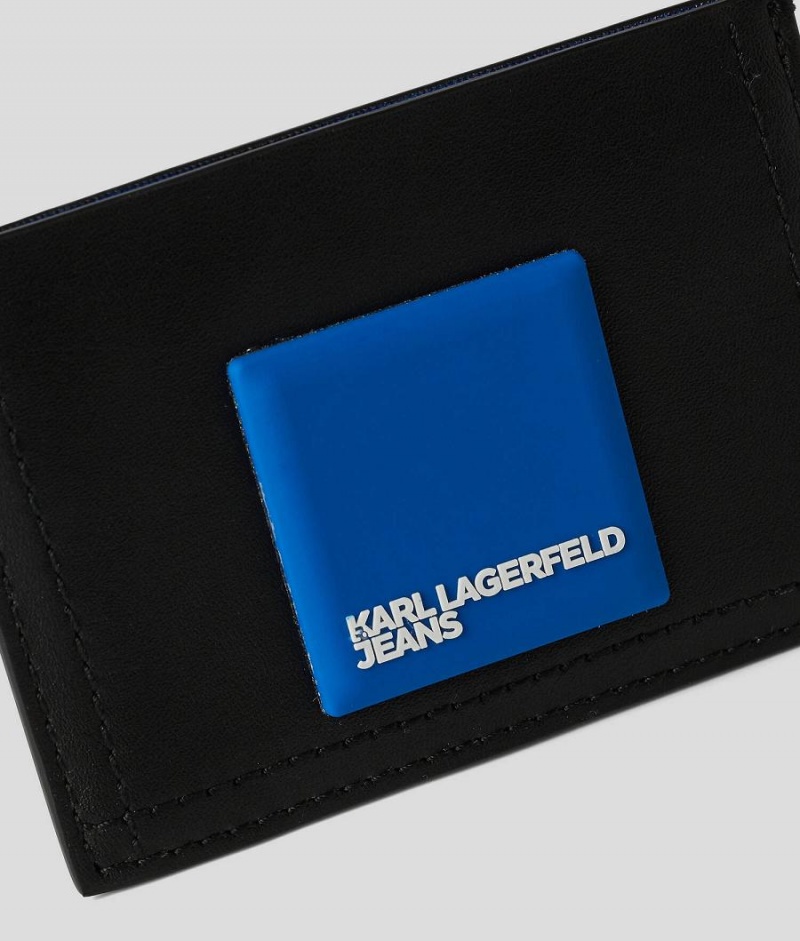 Etui na Karty Męskie Karl Lagerfeld KLJ Logo Patch Czarne | PL YU3439