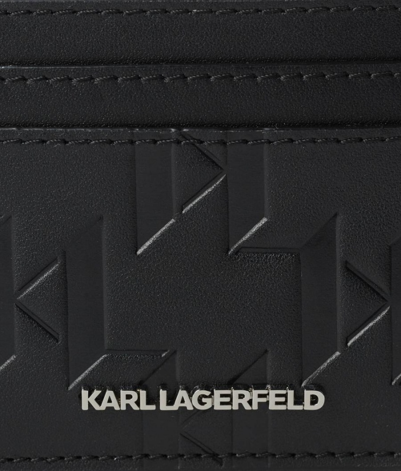 Etui na Karty Męskie Karl Lagerfeld K/LOOM LEATHER Czarne | PL UT3438