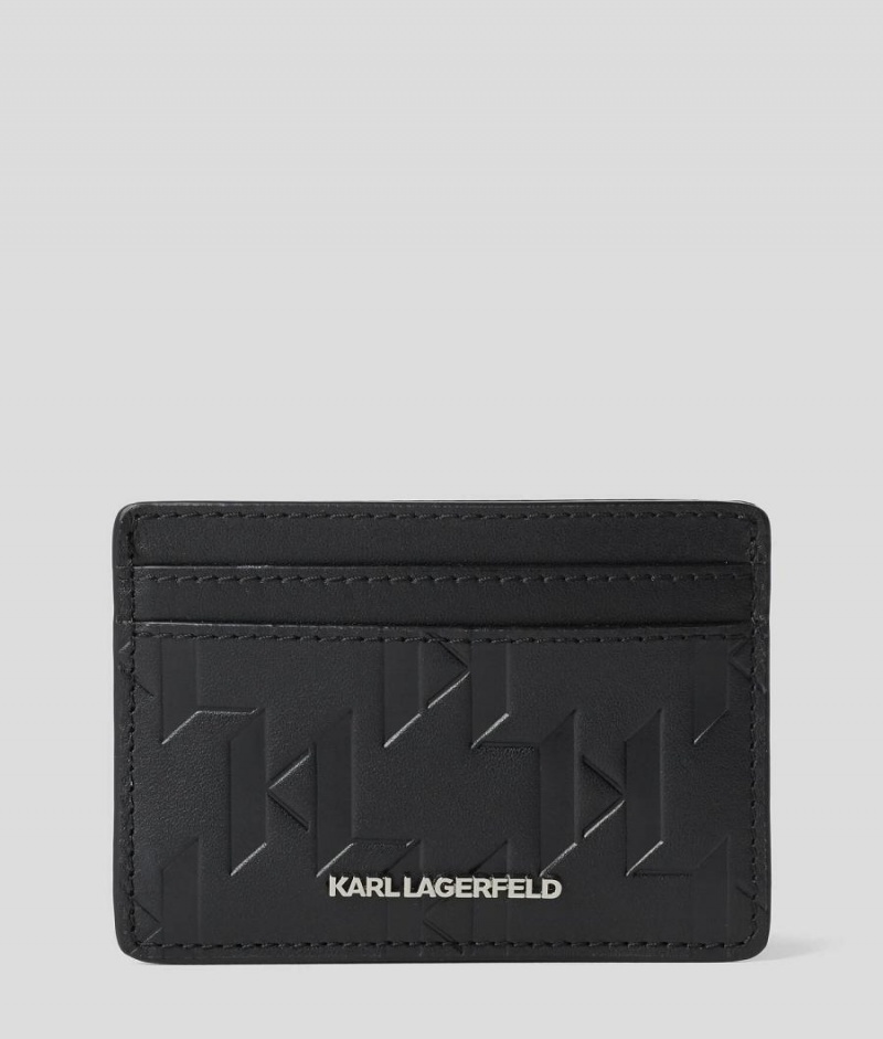 Etui na Karty Męskie Karl Lagerfeld K/LOOM LEATHER Czarne | PL UT3438