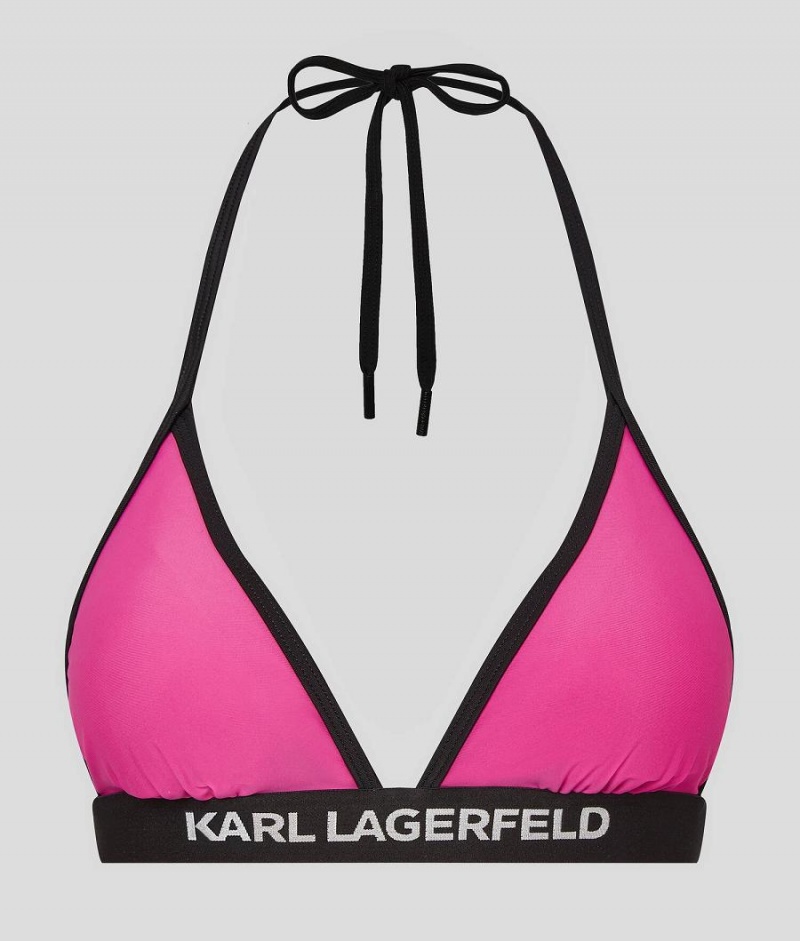 Góra od Bikini Damskie Karl Lagerfeld LOGO TRIANGLE Fuksja | PL BC3227