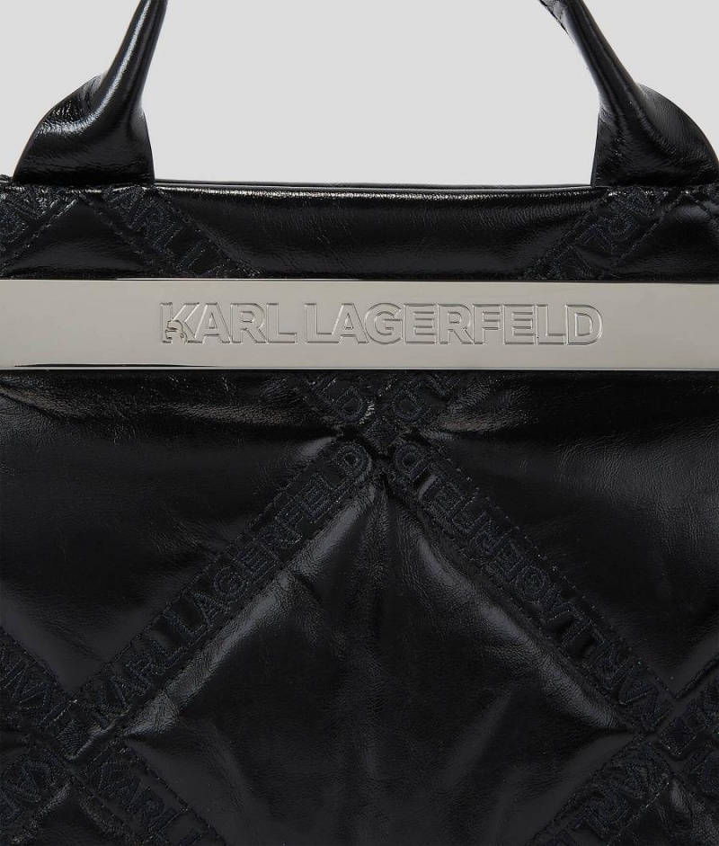 Handbags Damskie Karl Lagerfeld K/KROSS DEBOSSED LOGO SMALL TOP-HANDLE Czarne | PL YU2476