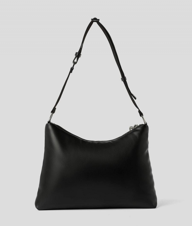 Handbags Damskie Karl Lagerfeld KLJ Large Hobo Czarne | PL QZ2481