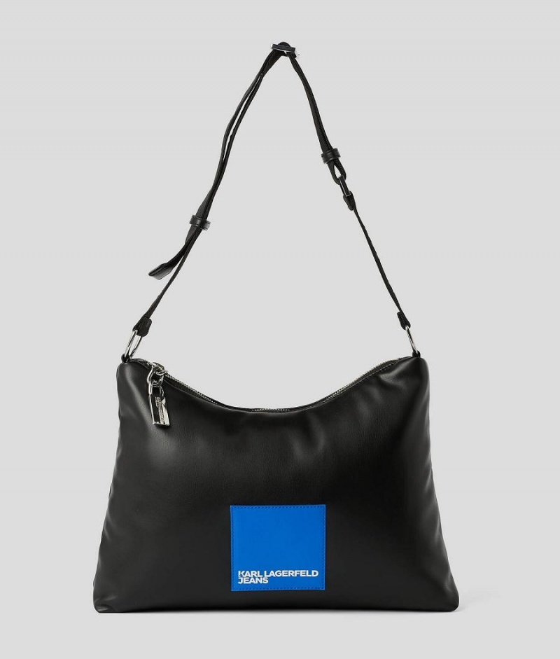 Handbags Damskie Karl Lagerfeld KLJ Large Hobo Czarne | PL QZ2481