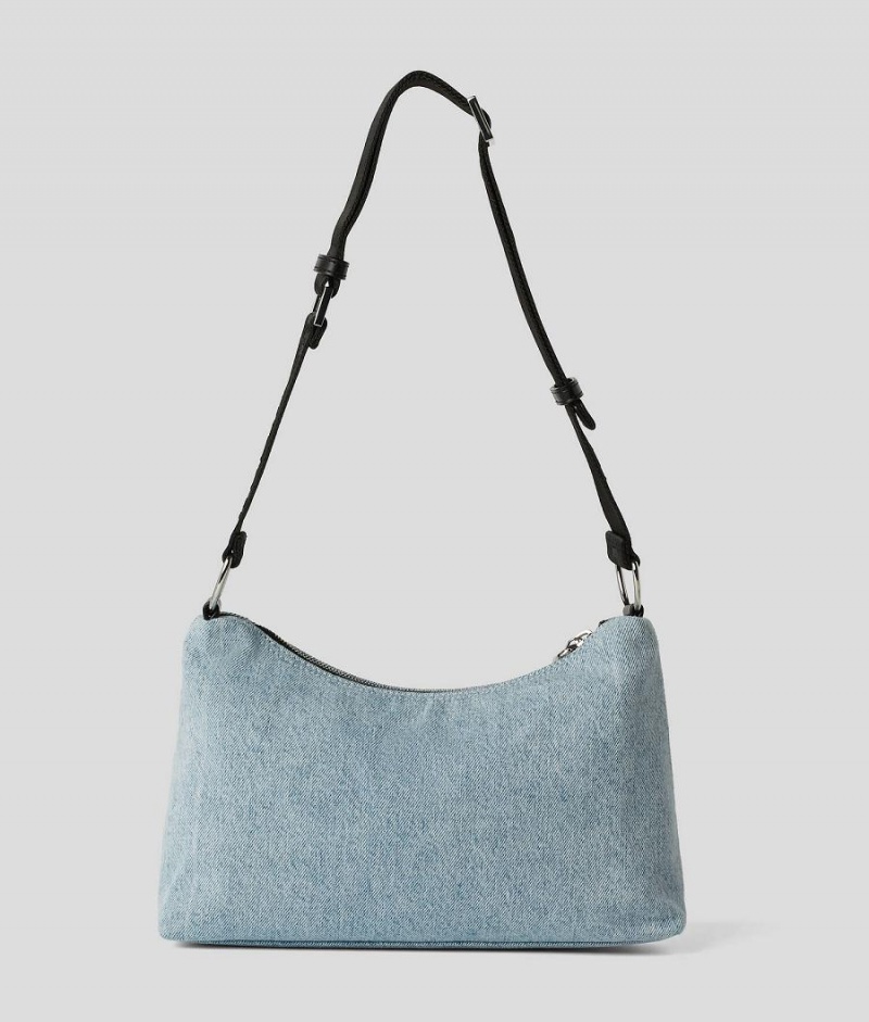 Handbags Damskie Karl Lagerfeld KLJ Small Denim Hobo Głęboka Niebieskie | PL MA2456