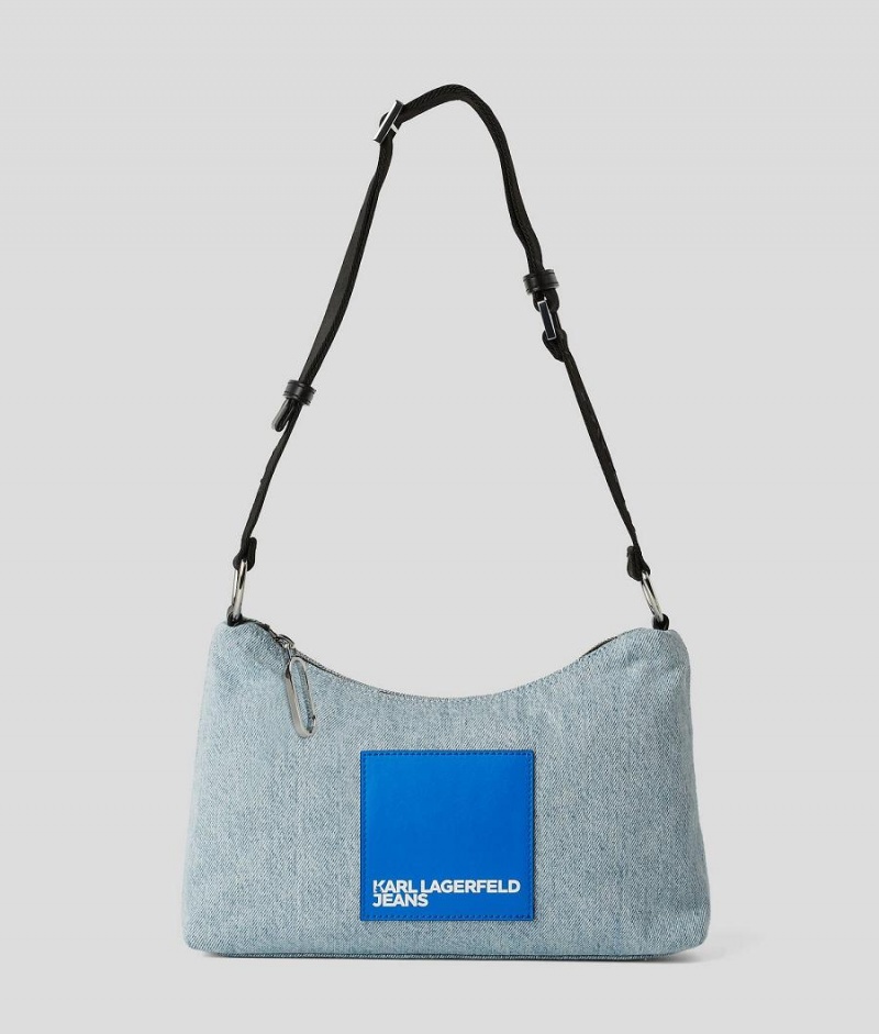 Handbags Damskie Karl Lagerfeld KLJ Small Denim Hobo Głęboka Niebieskie | PL MA2456