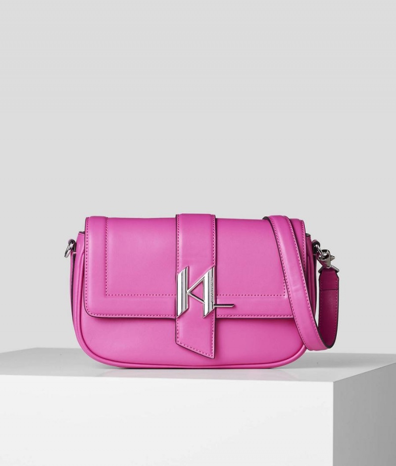 Handbags Damskie Karl Lagerfeld K/SADDLE BAGUETTE Różowe | PL PQ2472