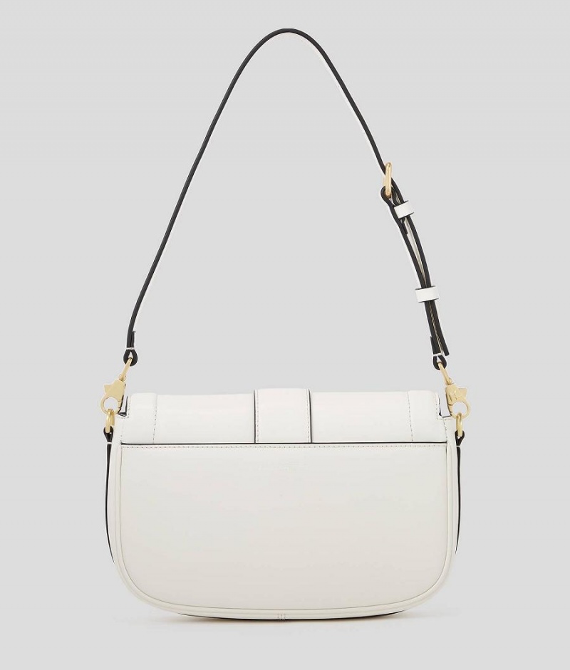 Handbags Damskie Karl Lagerfeld K/SADDLE BAGUETTE Białe | PL YU2502