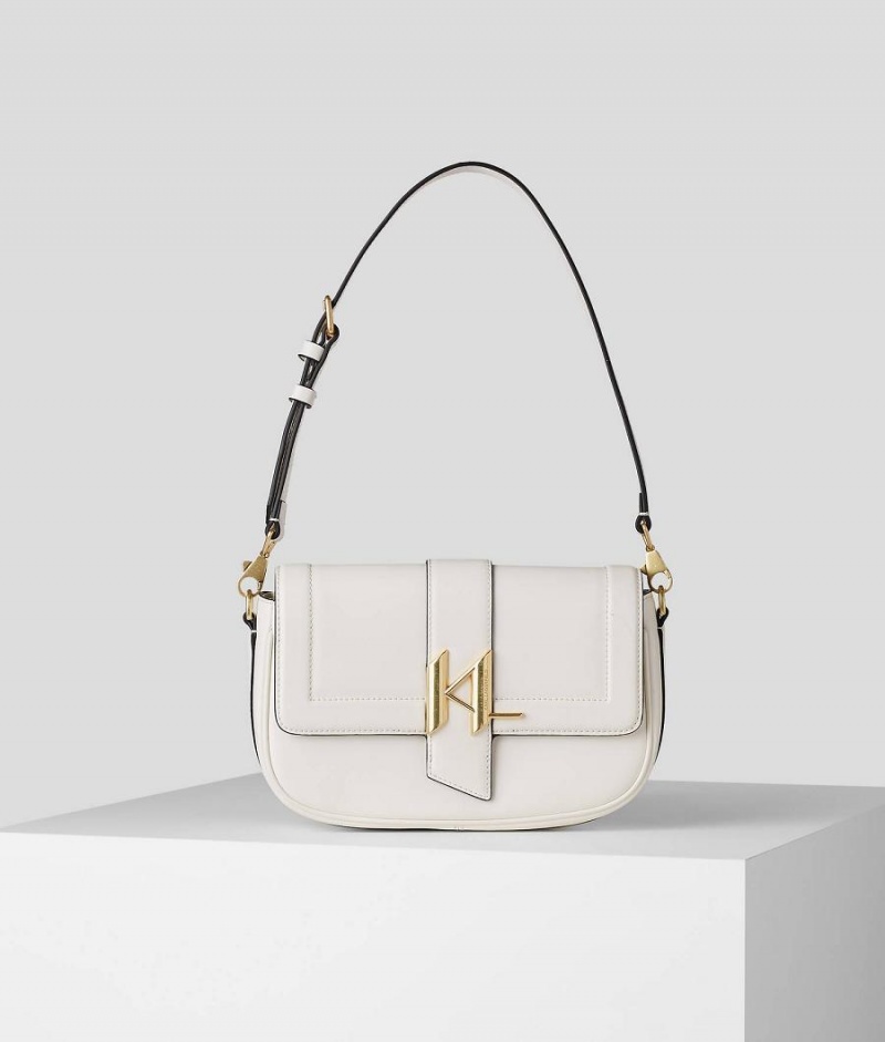 Handbags Damskie Karl Lagerfeld K/SADDLE BAGUETTE Białe | PL YU2502