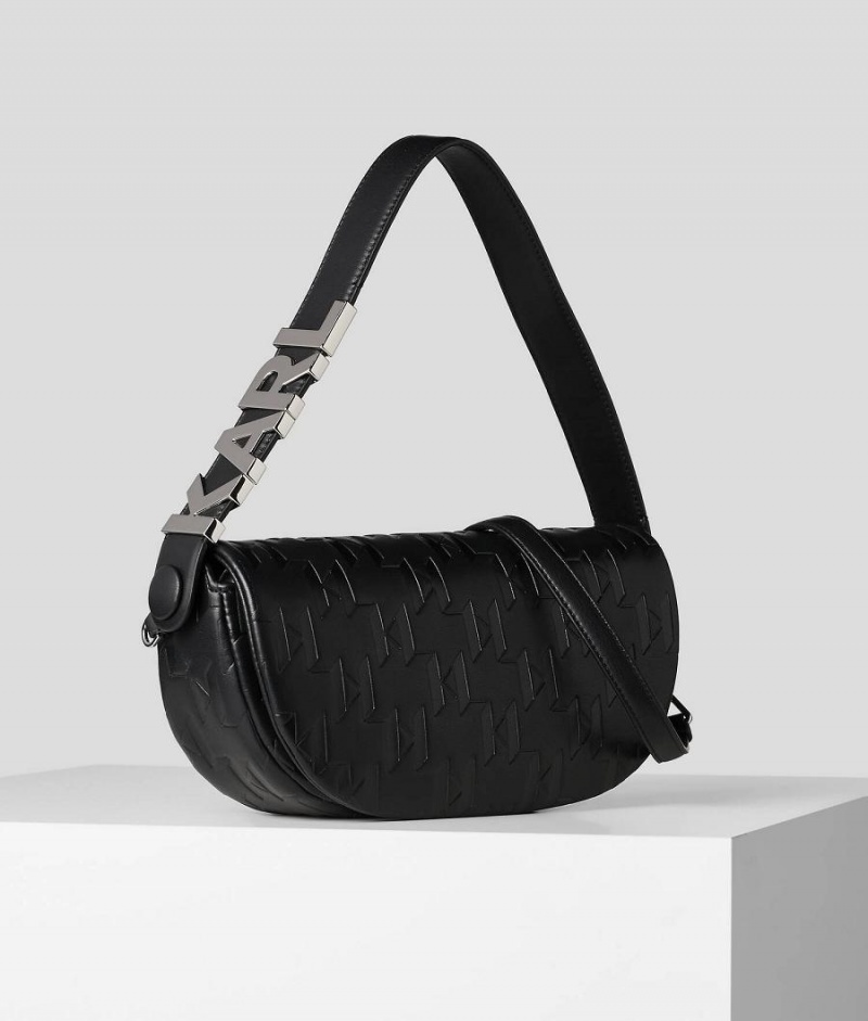 Handbags Damskie Karl Lagerfeld K/SWING BAGUETTE Czarne | PL IS2500