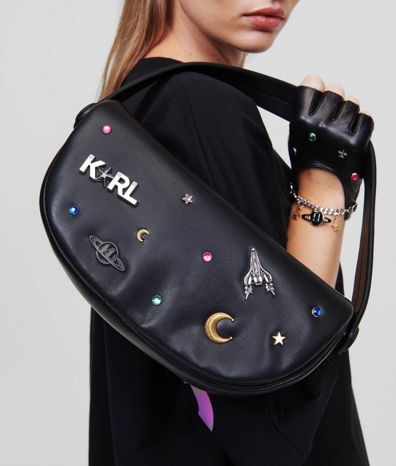 Handbags Damskie Karl Lagerfeld K/SWING PINS BAGUETTE Czarne | PL QZ2507