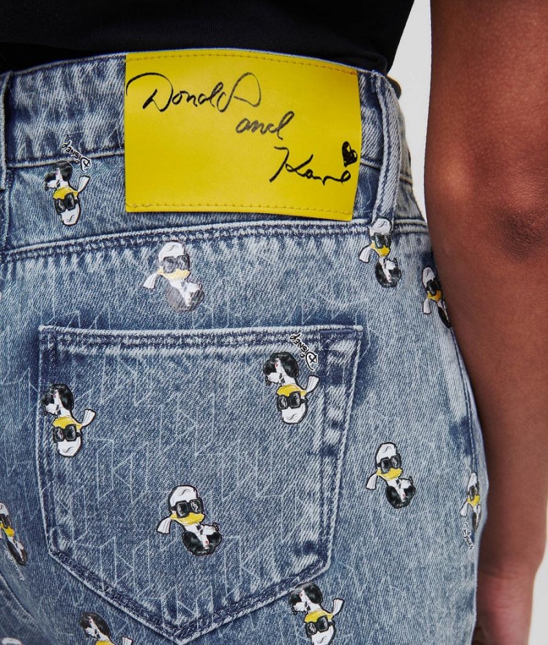 Jeansy Damskie Karl Lagerfeld DISNEY x JEANS Niebieskie | PL HK2978