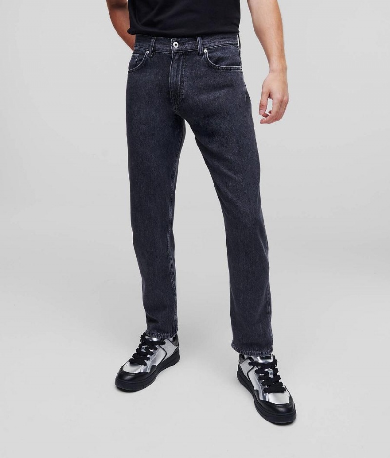 Jeansy Męskie Karl Lagerfeld KLJ TAPERED Czarne | PL YU3595