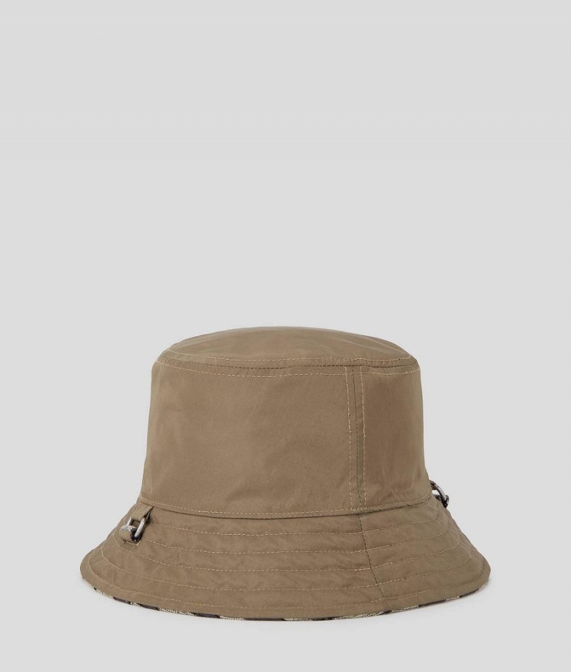 Kapelusz Damskie Karl Lagerfeld K/MONOGRAM REVERSIBLE BUCKET Brązowe | PL LH2226