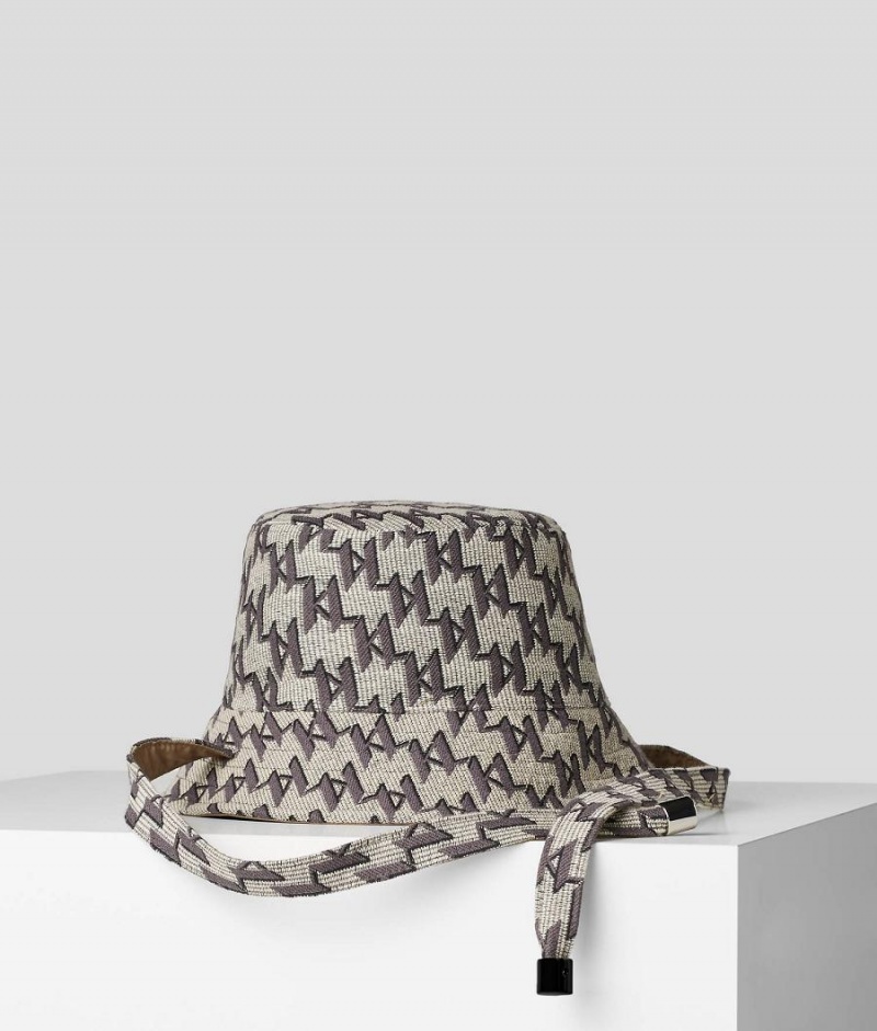 Kapelusz Damskie Karl Lagerfeld K/MONOGRAM REVERSIBLE BUCKET Brązowe | PL LH2226