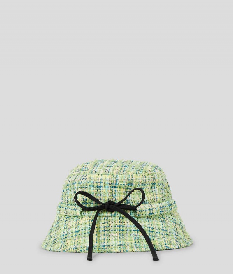 Kapelusz Damskie Karl Lagerfeld K/SIGNATURE BOUCLÉ BUCKET Głęboka Zielone | PL DN2220