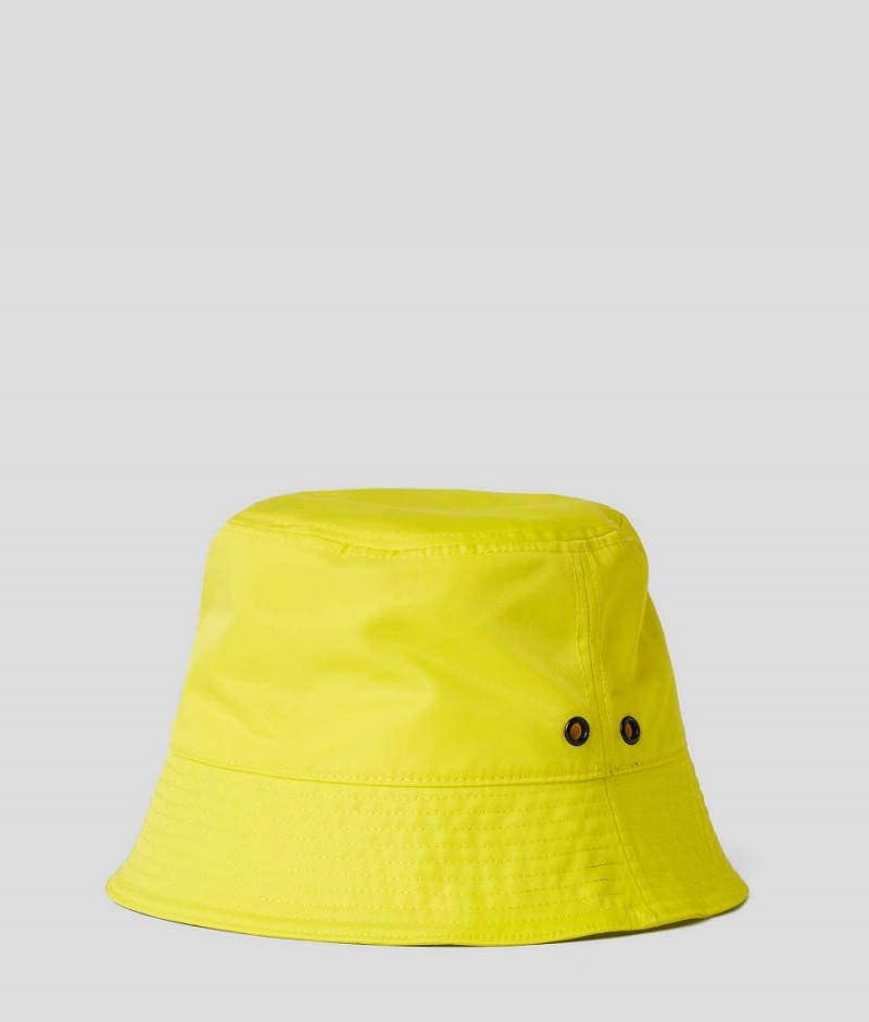 Kapelusz Damskie Karl Lagerfeld Nylon Bucket Patch Żółte | PL XF2228