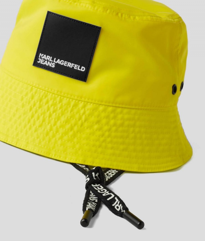 Kapelusz Damskie Karl Lagerfeld Nylon Bucket Patch Żółte | PL XF2228