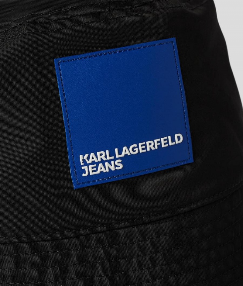 Kapelusz Damskie Karl Lagerfeld Nylon Bucket Patch Czarne | PL VD2230