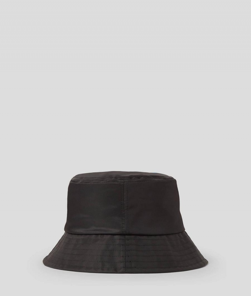 Kapelusz Damskie Karl Lagerfeld RUE ST-GUILLAUME NYLON BUCKET Czarne | PL FM2221