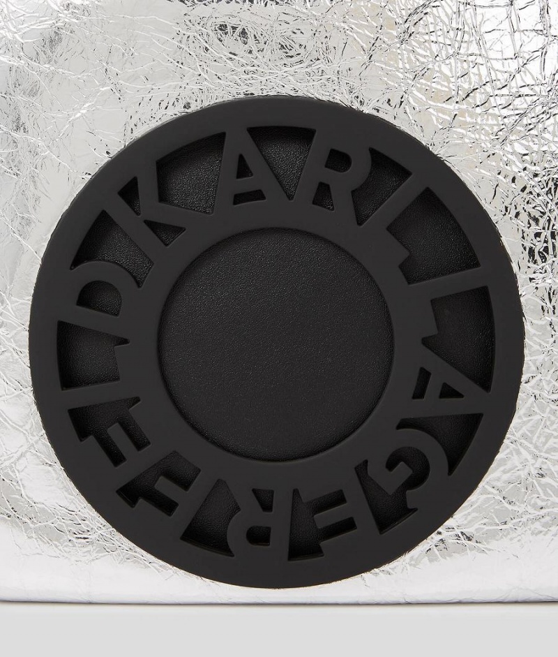 Kopertówka Damskie Karl Lagerfeld K/DISK METALLIC Srebrne | PL QZ2585