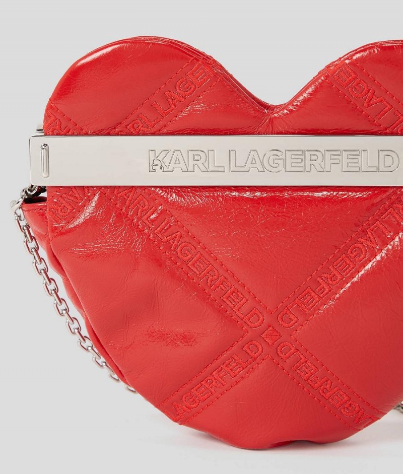 Kopertówka Damskie Karl Lagerfeld K/EVENING ARKIVE HEART Czerwone | PL BC2588