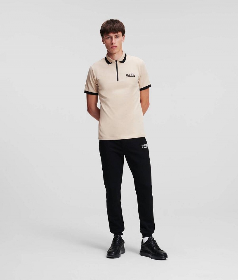 Koszule Męskie Karl Lagerfeld Logo Polo Brązowe | PL BC3707