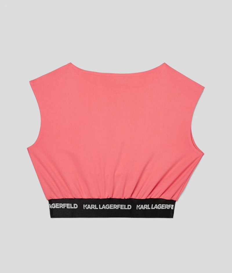 Koszulki Dziecięce Karl Lagerfeld Athleisure Top Czerwone | PL EX4066