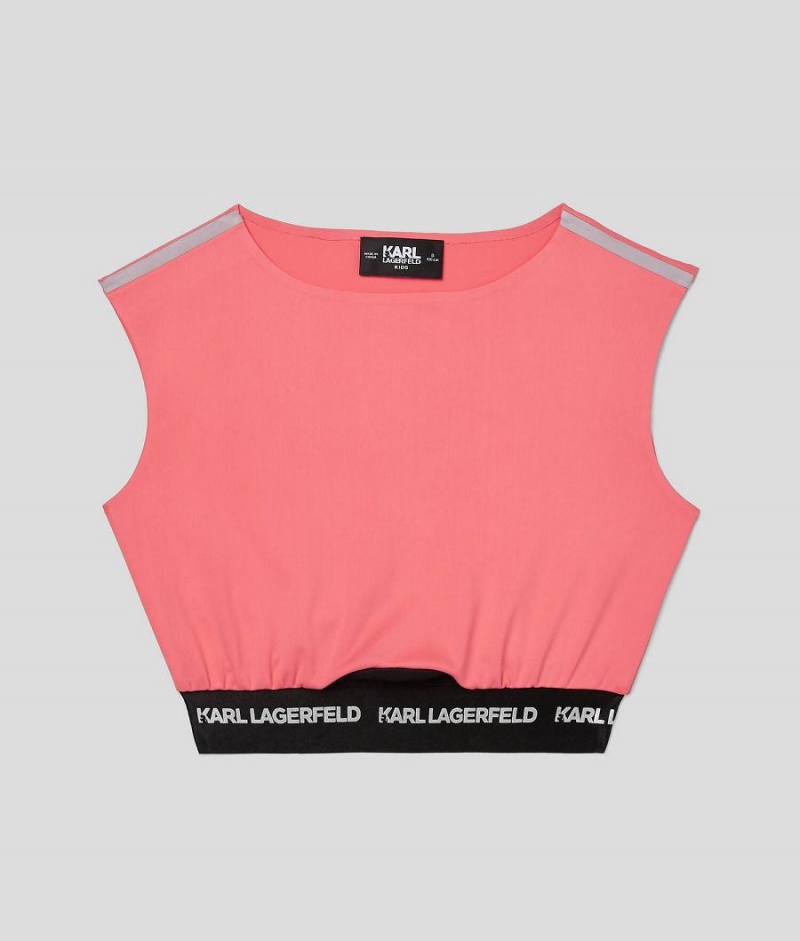 Koszulki Dziecięce Karl Lagerfeld Athleisure Top Czerwone | PL EX4066