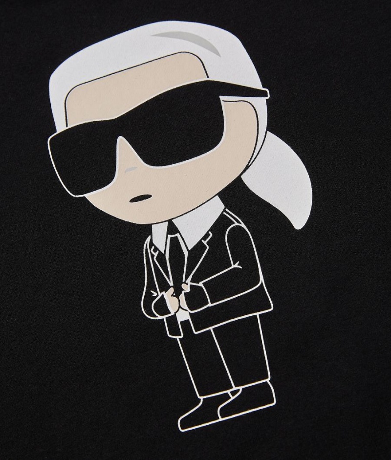 Koszulki Dziecięce Karl Lagerfeld K/IKONIK Czarne | PL IS4088