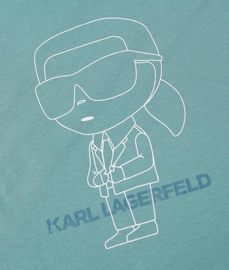 Koszulki Dziecięce Karl Lagerfeld K/Ikonik Outline Ciemny Khaki | PL OR4087