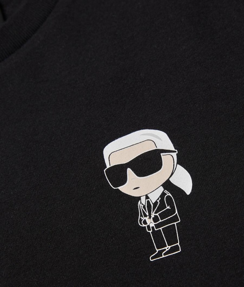 Koszulki Dziecięce Karl Lagerfeld K/Ikonik Small Patch Czarne | PL UT4089